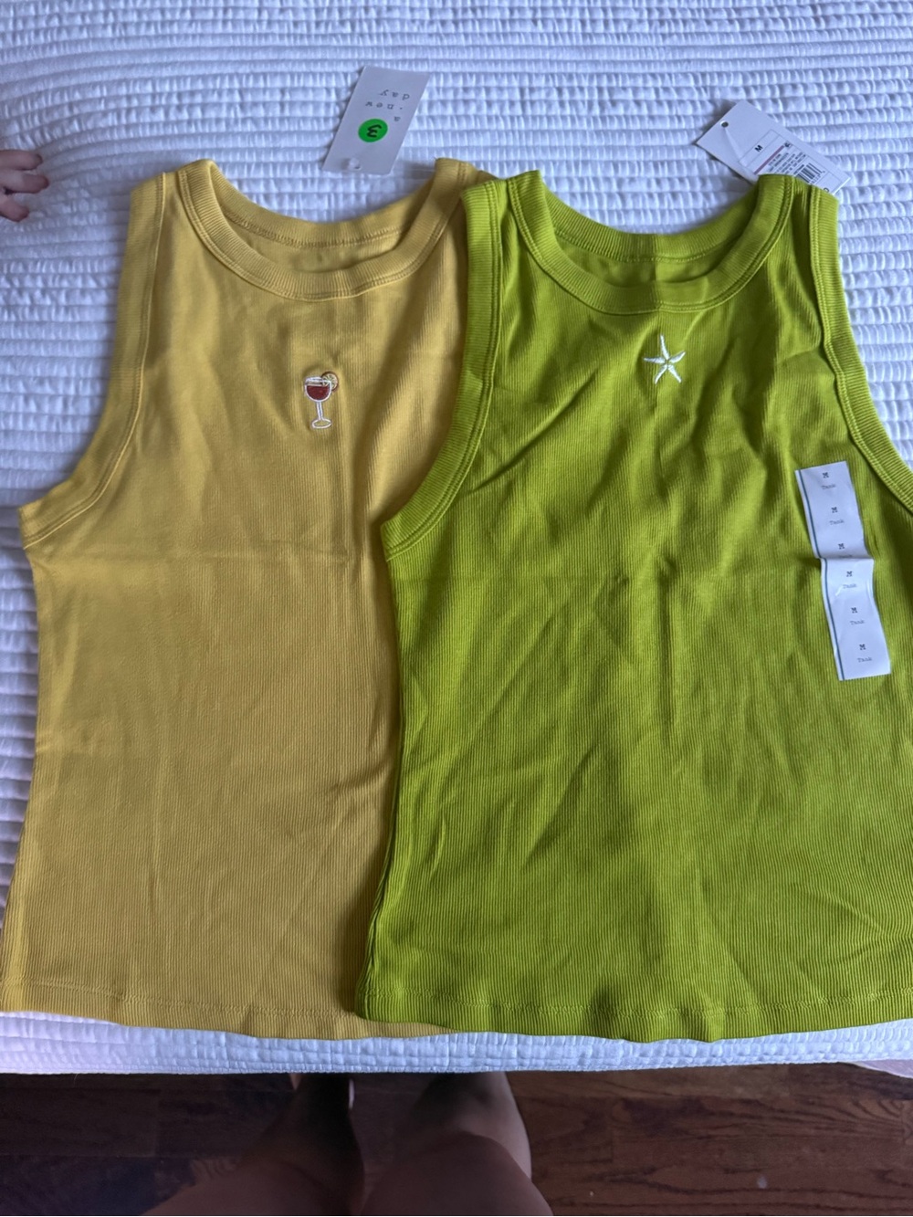 a new day women’s tank Tops in Yellow and Lime Green - Set of 2 - Picture 1 of 1